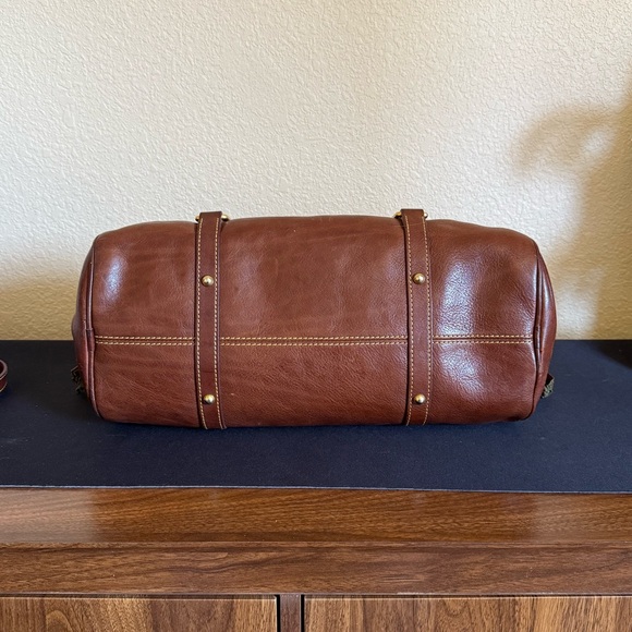 Dooney & Bourke Brown Leather Florentine Satchel Crossbody - Picture 6 of 10